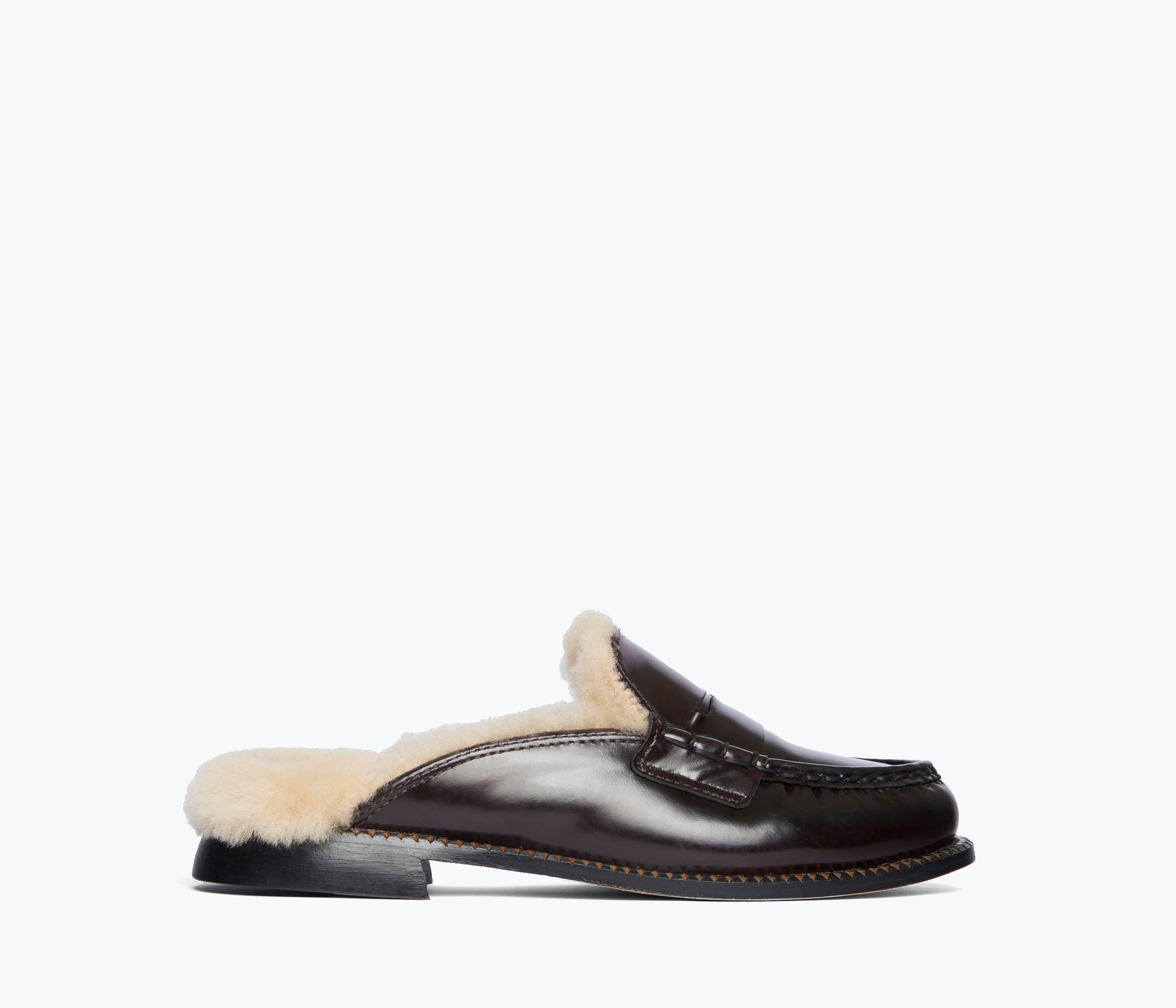 TEMI SHEARLING PENNY LOAFER MULE – FREDA SALVADOR