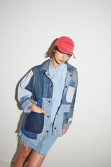 PATCHWORK DENIM CHORE COAT