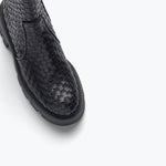 Freda Salvador Darla woven Chelsea boot in black with detailed woven upper and classic pull-on style.