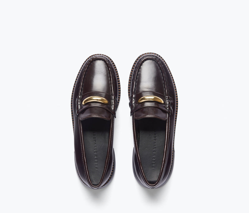 Elba Penny Loafer with Crescent Charm