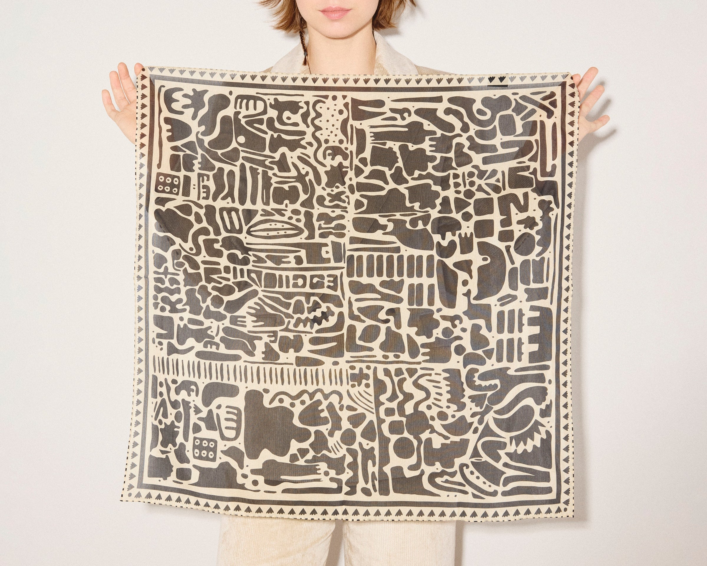 Monocream Silk Blend Bandana, [product-type] - FREDA SALVADOR Power Shoes for Power Women