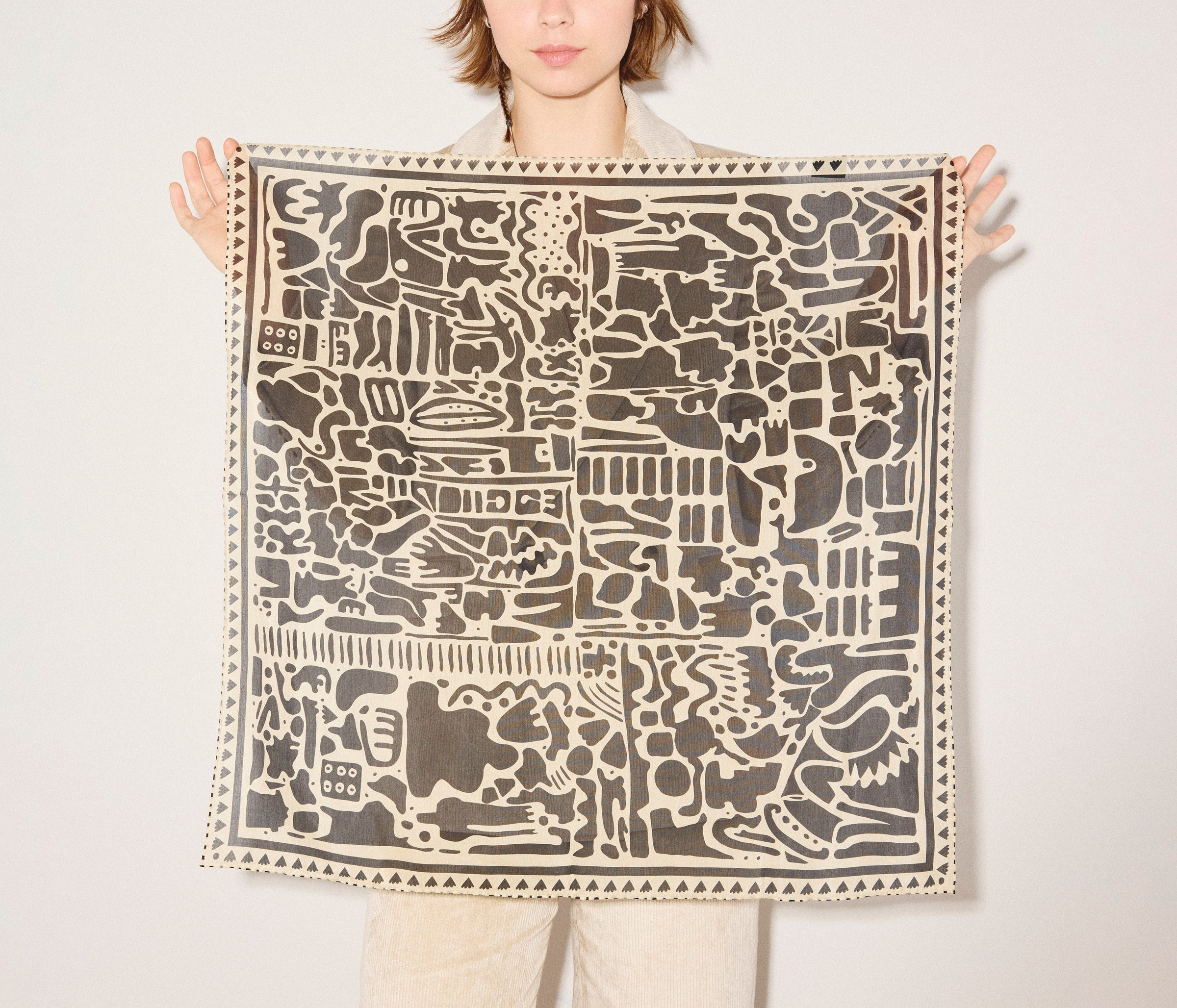 Monocream Silk Blend Bandana, [product-type] - FREDA SALVADOR Power Shoes for Power Women