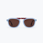 blue sunglasses with tortoise 