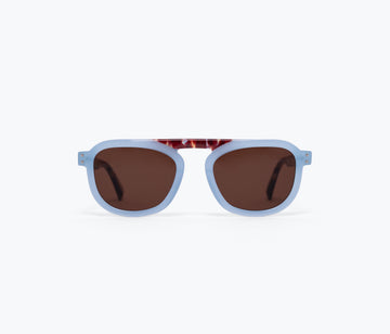 blue sunglasses with tortoise 