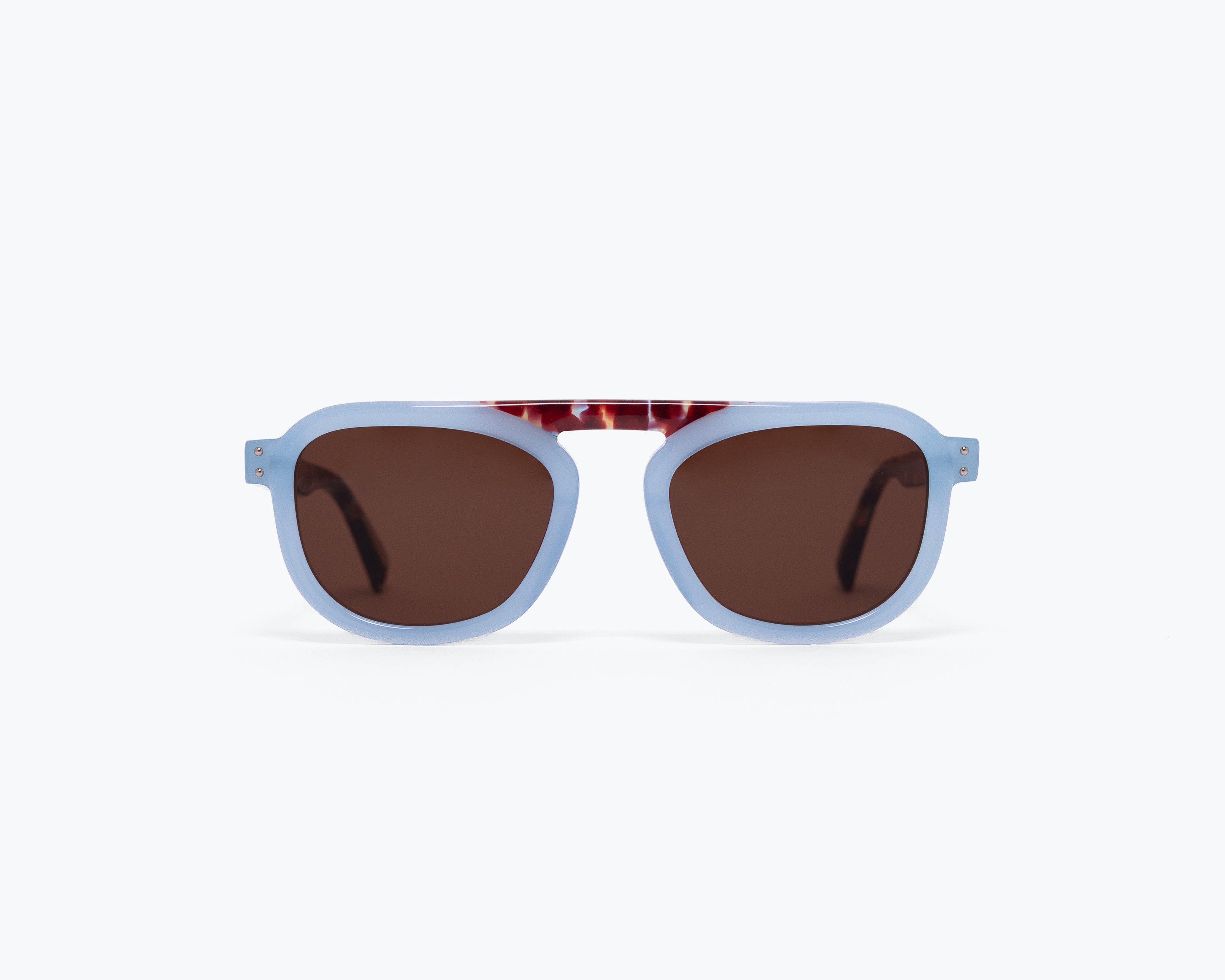 blue sunglasses with tortoise 
