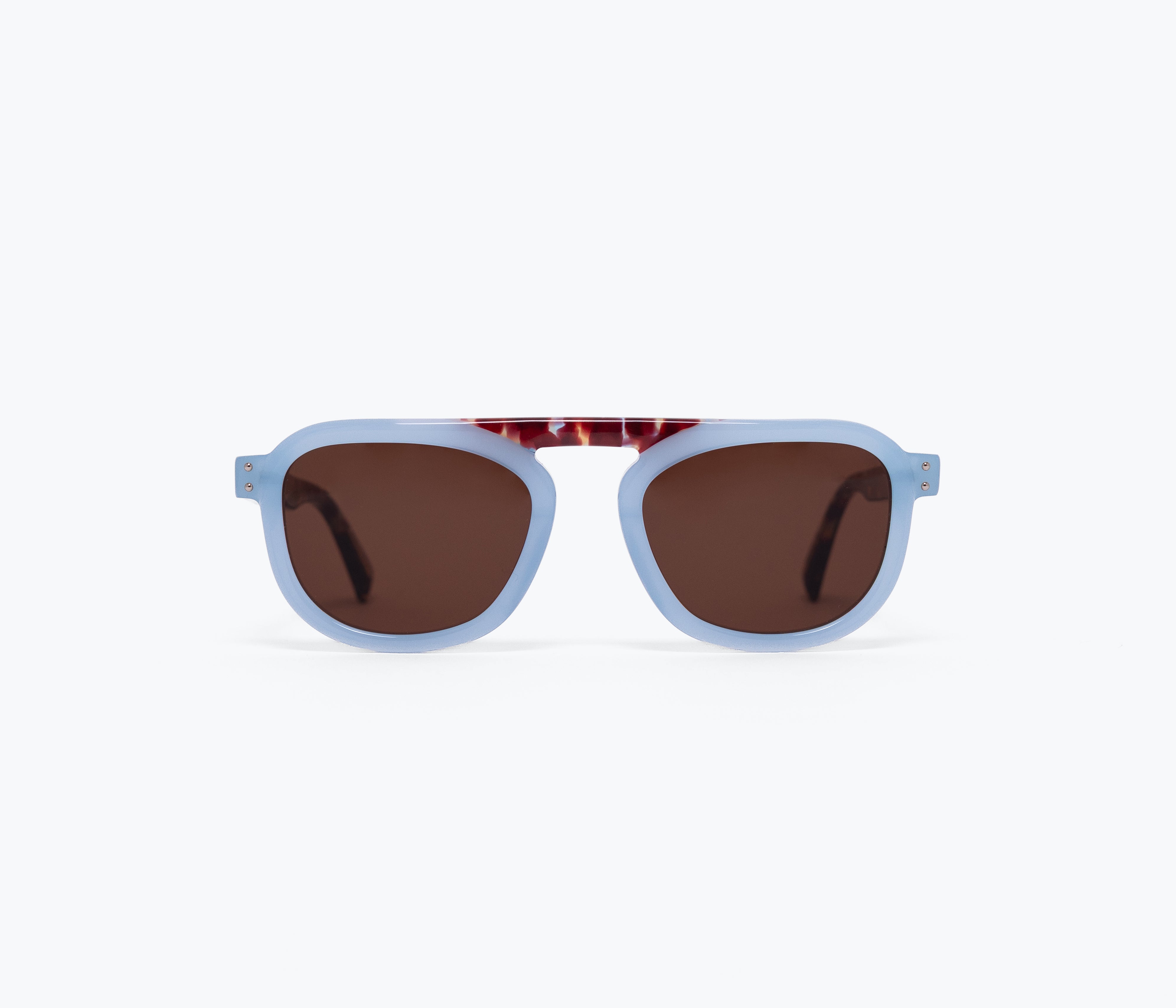 blue sunglasses with tortoise 