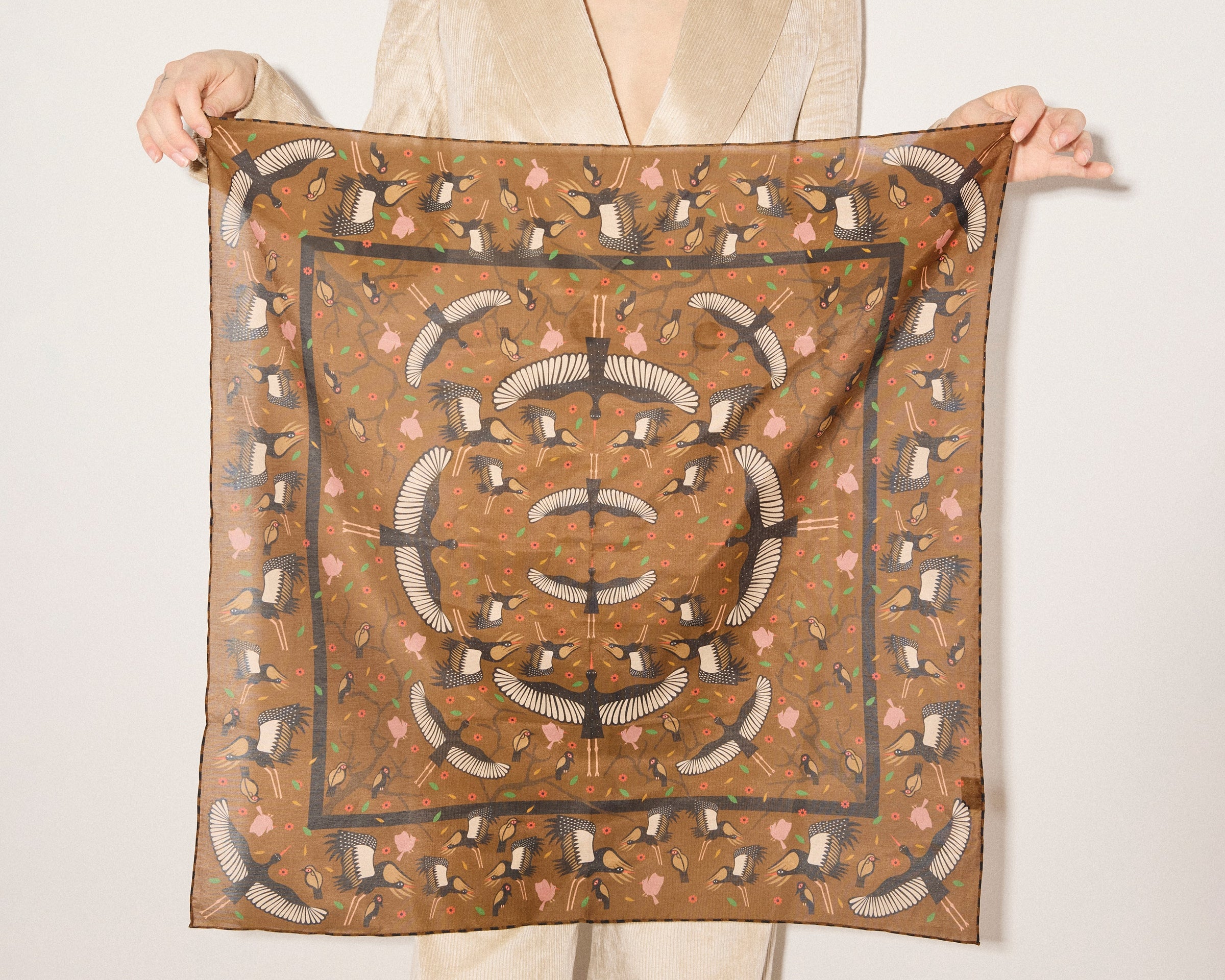 Stork Silk Blend Bandana, [product-type] - FREDA SALVADOR Power Shoes for Power Women