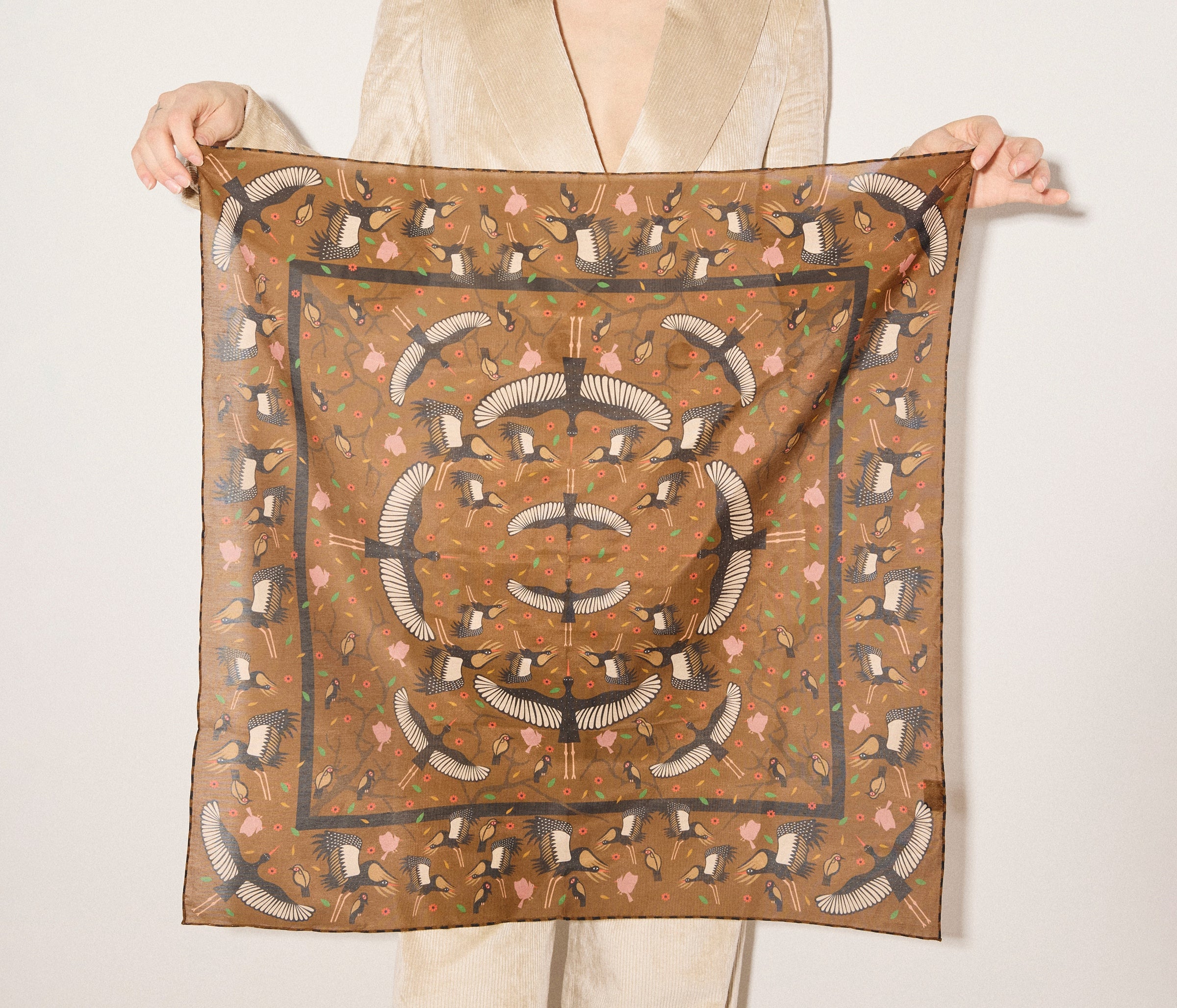 Stork Silk Blend Bandana, [product-type] - FREDA SALVADOR Power Shoes for Power Women