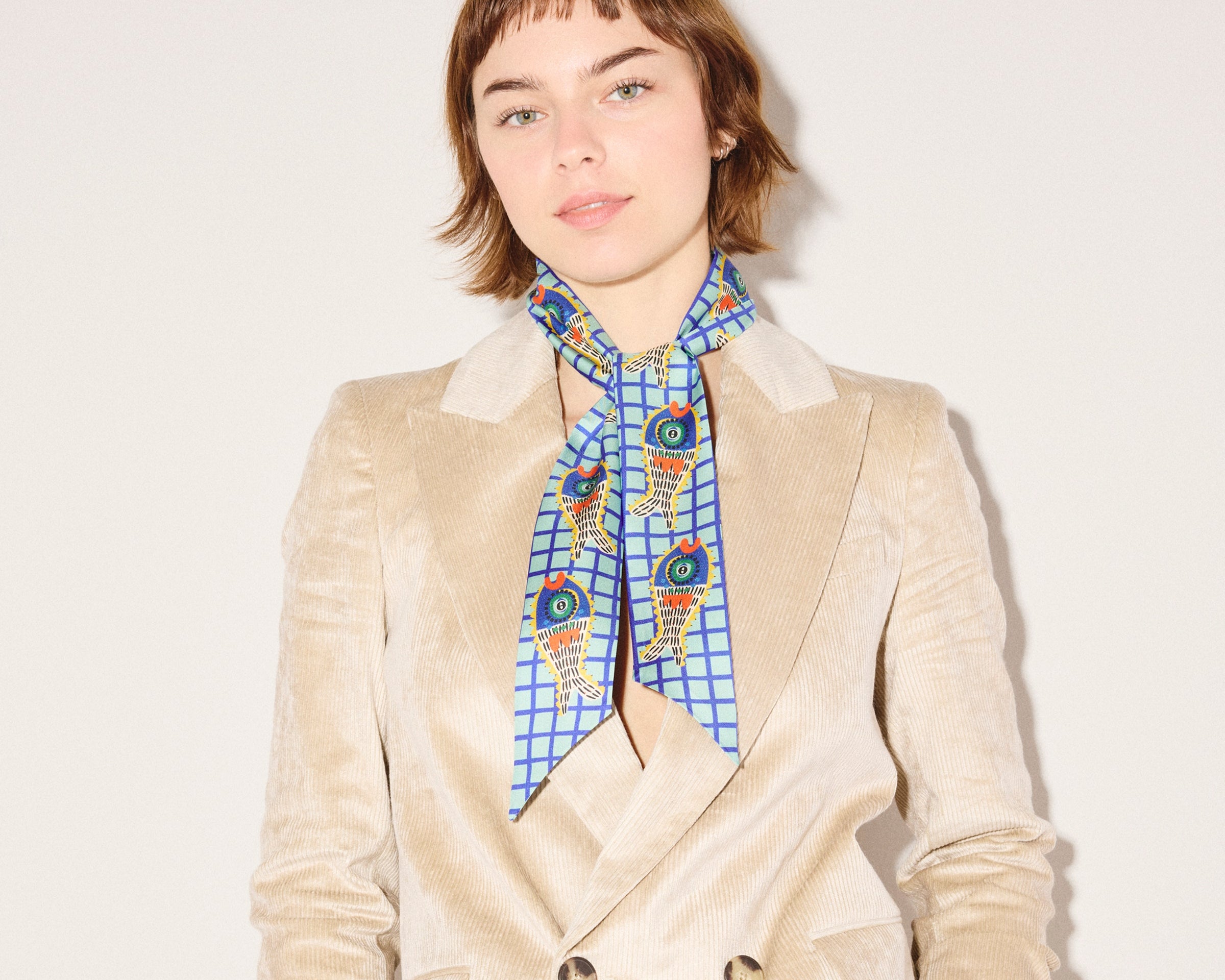 Twin Fish Silk Twilly, [product-type] - FREDA SALVADOR Power Shoes for Power Women