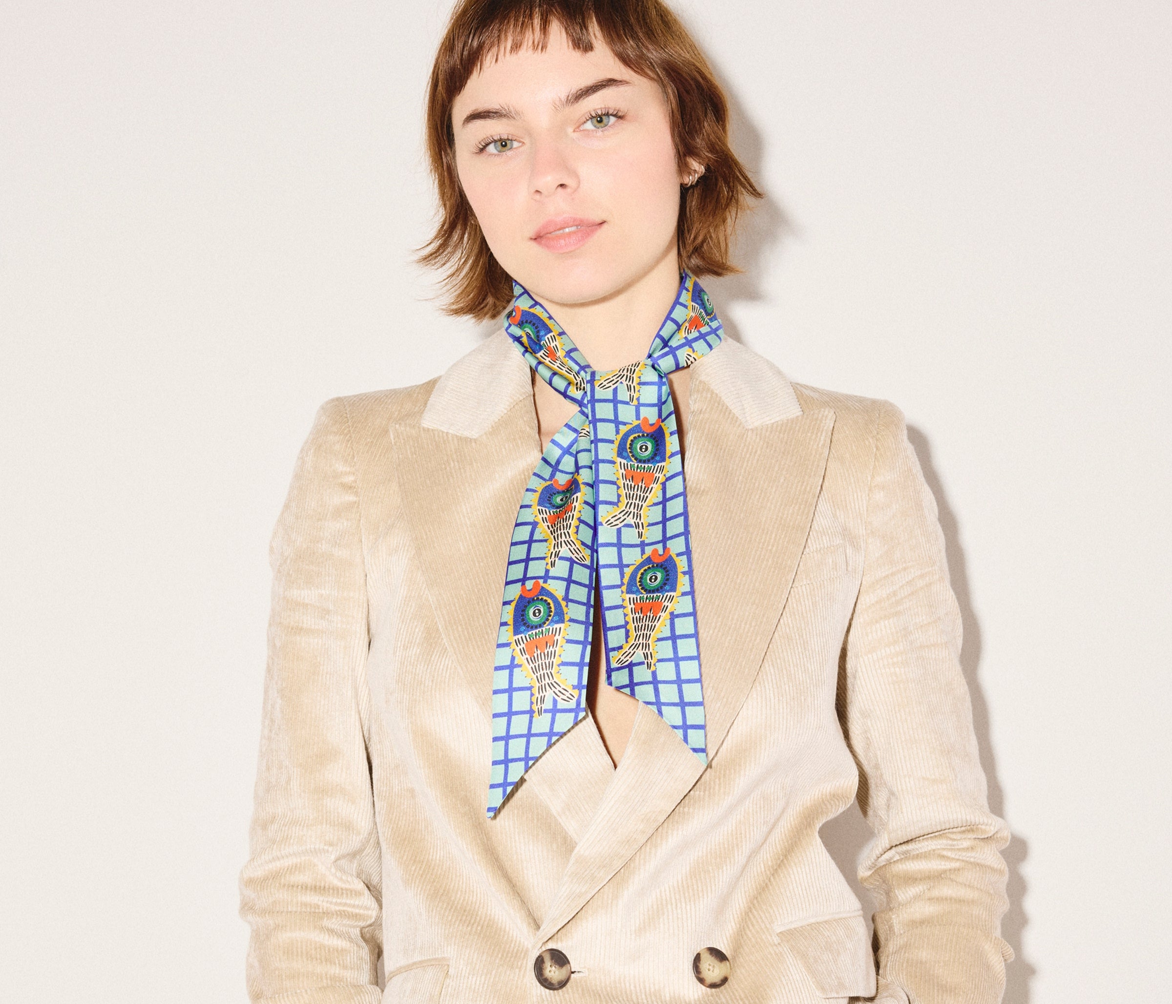 Twin Fish Silk Twilly, [product-type] - FREDA SALVADOR Power Shoes for Power Women