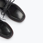 ANNA derby loafer in black calf leather, detail view