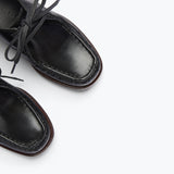 ANNA derby loafer in black calf leather, detail view