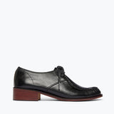 ANNA derby loafer in black calf leather, front view