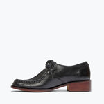 ANNA derby loafer in black calf leather, inside view