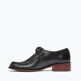 ANNA derby loafer in black calf leather, inside view