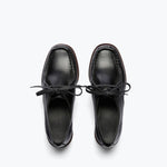 ANNA derby loafer in black calf leather, top view