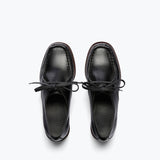 ANNA derby loafer in black calf leather, top view