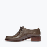 ANNA derby loafer in shiitake calf leather, inside view