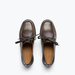 ANNA derby loafer in shiitake calf leather, top view