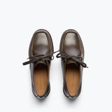 ANNA derby loafer in shiitake calf leather, top view