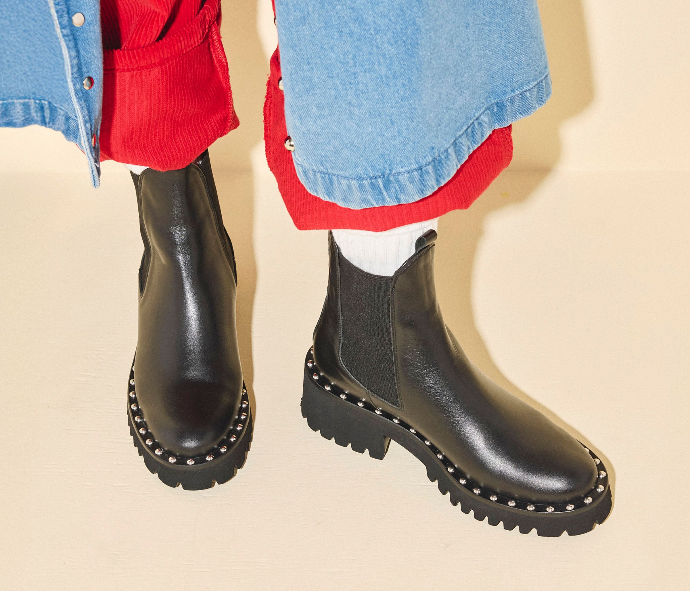 BAILEY STUDDED RAIN RESISTANT BOOT, [product-type] - FREDA SALVADOR Power Shoes for Power Women