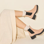 BROOKE rain resistant boot in Blush Suede WR, side view