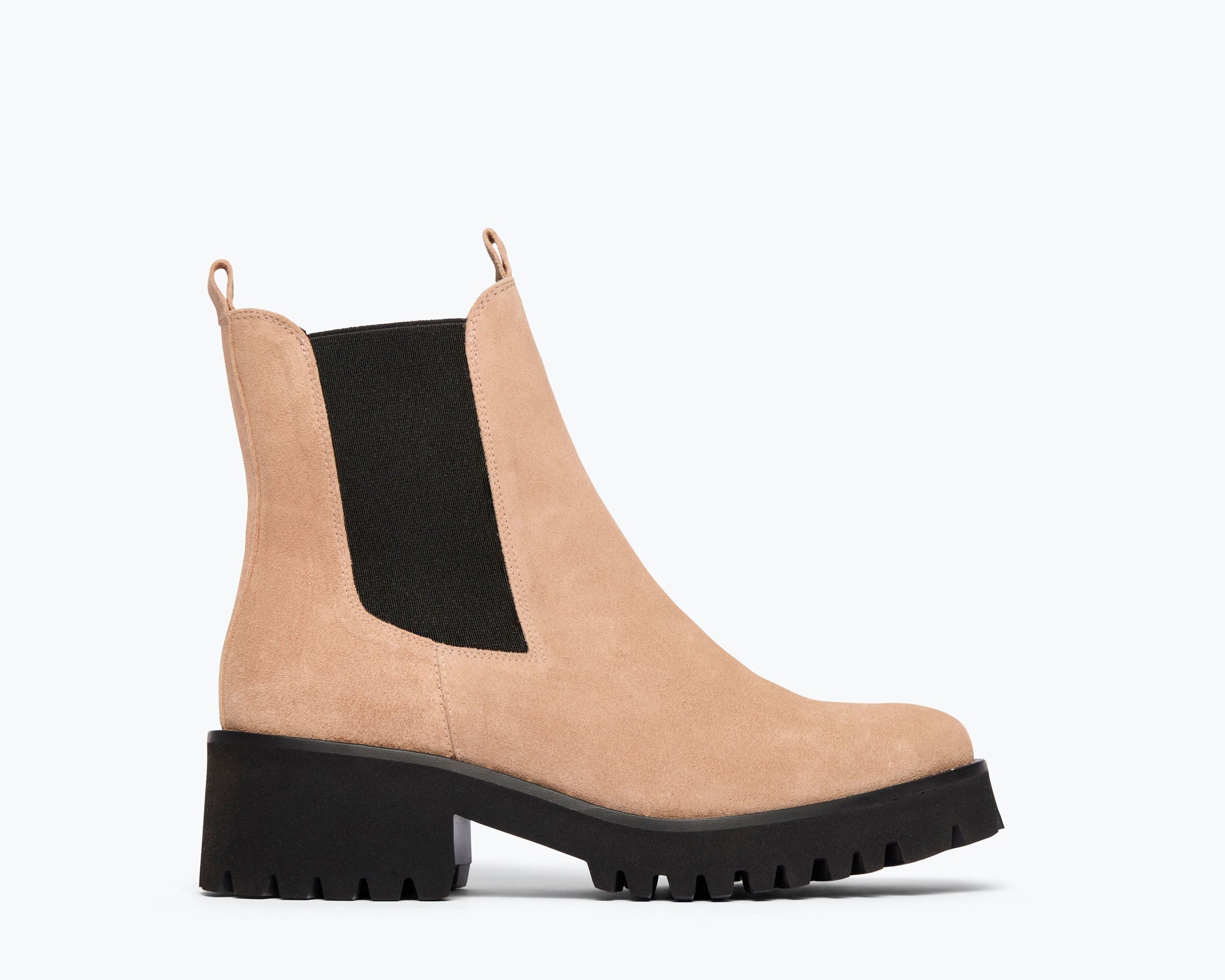 BROOKE rain resistant boot in Blush Suede WR, front view