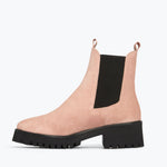 BROOKE rain resistant boot in Blush Suede WR, inside view
