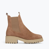 BROOKE rain resistant boot in Sesame Suede WR, front view