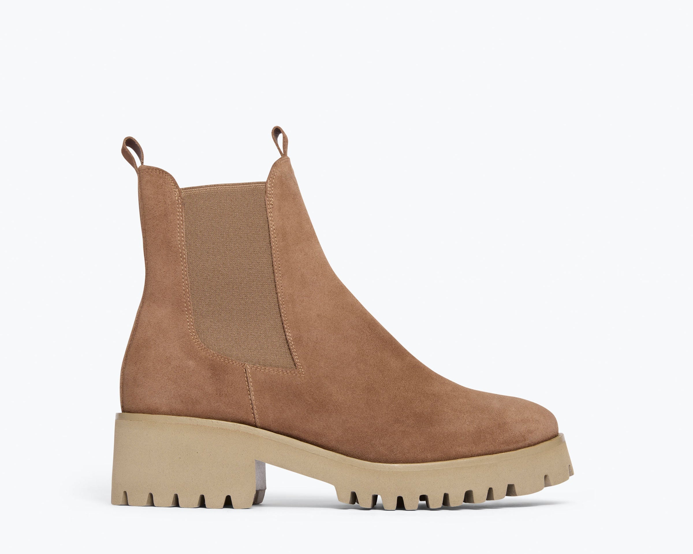 BROOKE rain resistant boot in Sesame Suede WR, front view