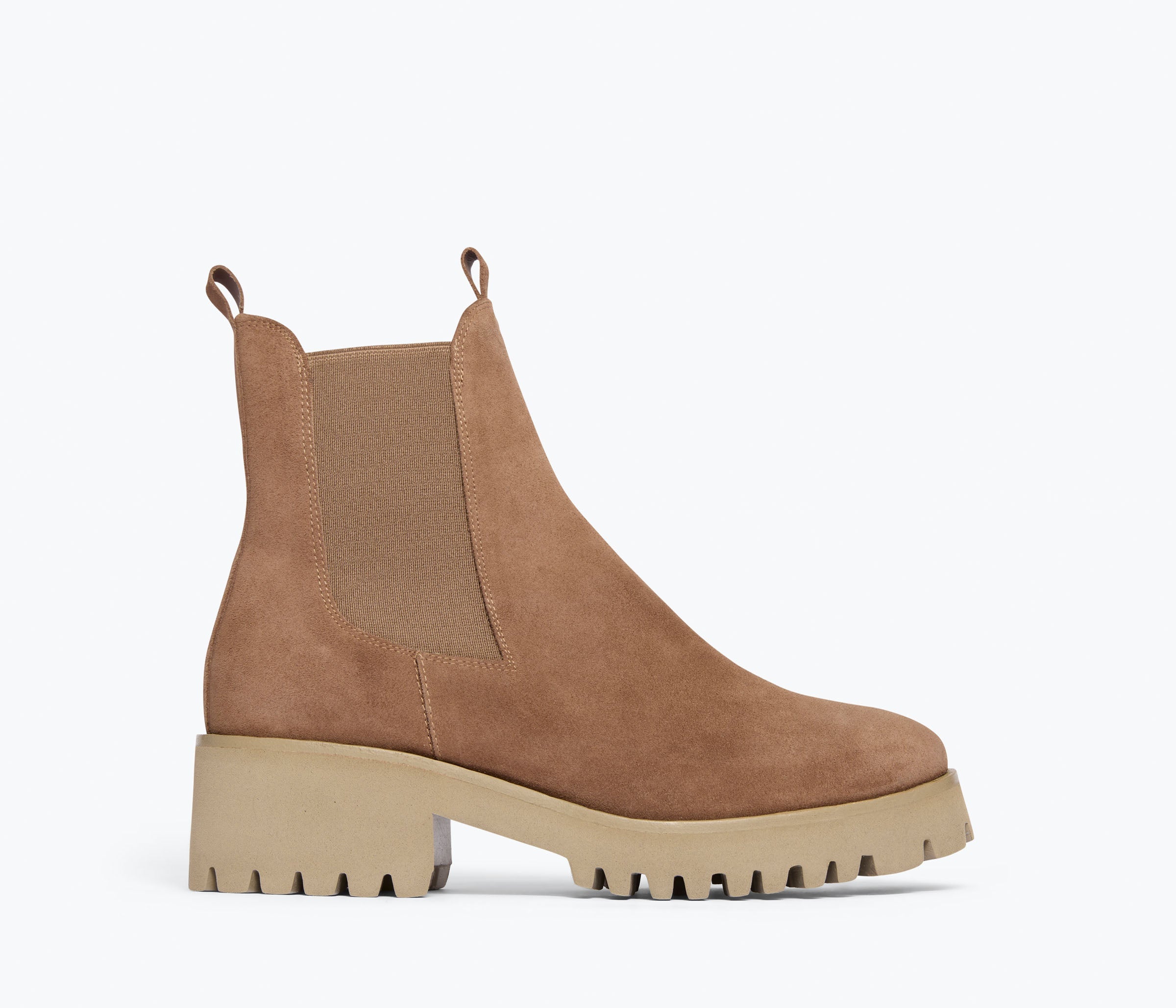 BROOKE rain resistant boot in Sesame Suede WR, front view