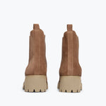 BROOKE rain resistant boot in Sesame Suede WR, back view