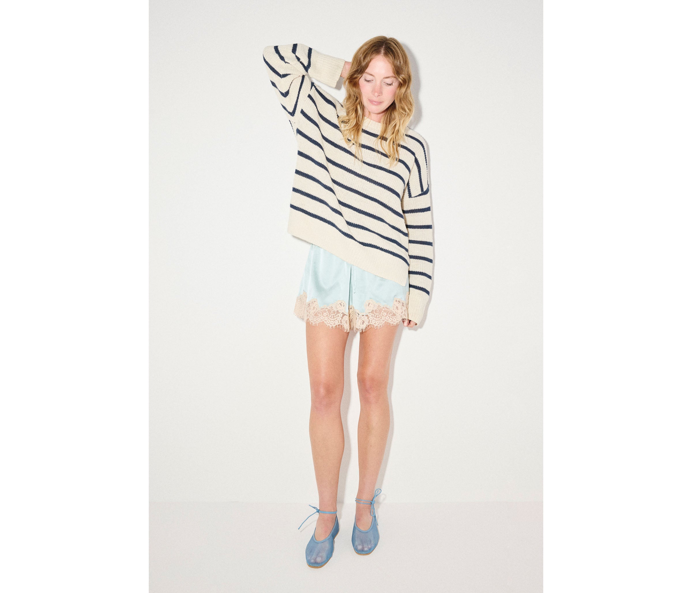 DAISY - Denim Mesh with Laces, [product-type] - FREDA SALVADOR Power Shoes for Power Women