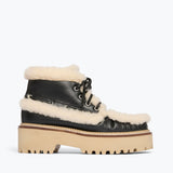 DAKOTA shearling boot in Black Calf with Shearling, front view