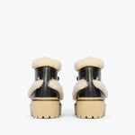 DAKOTA shearling boot in Black Calf with Shearling, back view