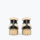 DAKOTA shearling boot in Black Calf with Shearling, back view