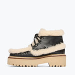 DAKOTA shearling boot in Black Calf with Shearling, inside view