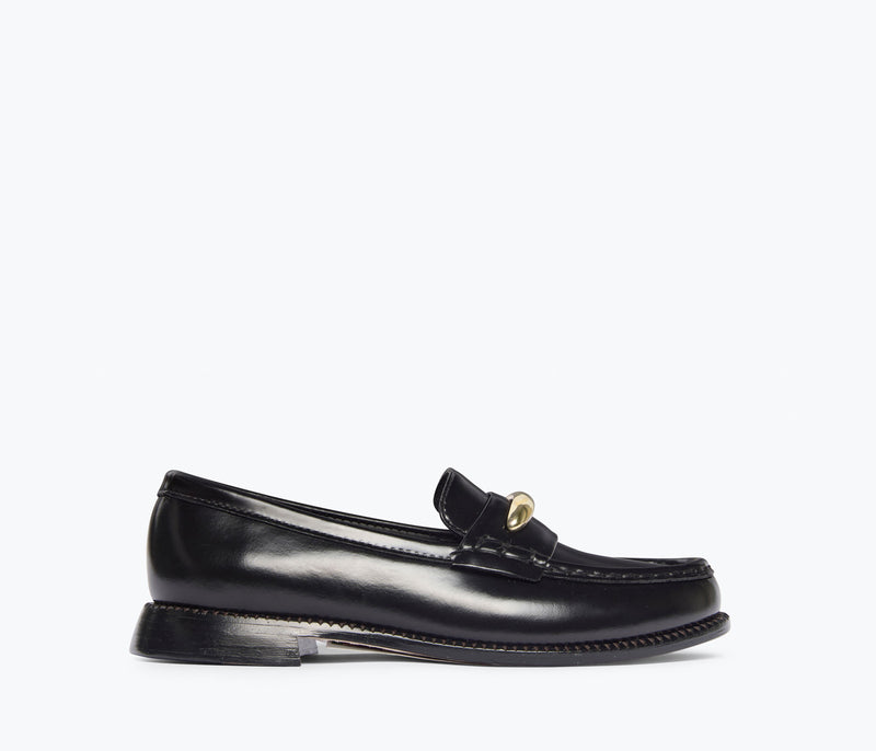 Elba Penny Loafer with Crescent Charm