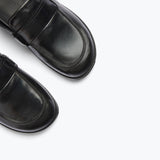 ELLEN footbed mule in black calf leather, detail view