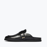 ELLEN footbed mule in black calf leather, inside view