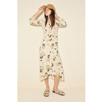 ELLEN footbed mule in brown and white haircalf, styled on figure