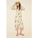 ELLEN footbed mule in brown and white haircalf, styled on figure