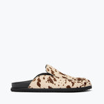 ELLEN footbed mule in brown and white haircalf, front view
