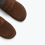 ELLEN footbed mule in mocha suede, detail view