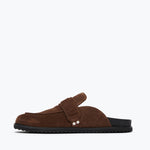 ELLEN footbed mule in mocha suede, inside view