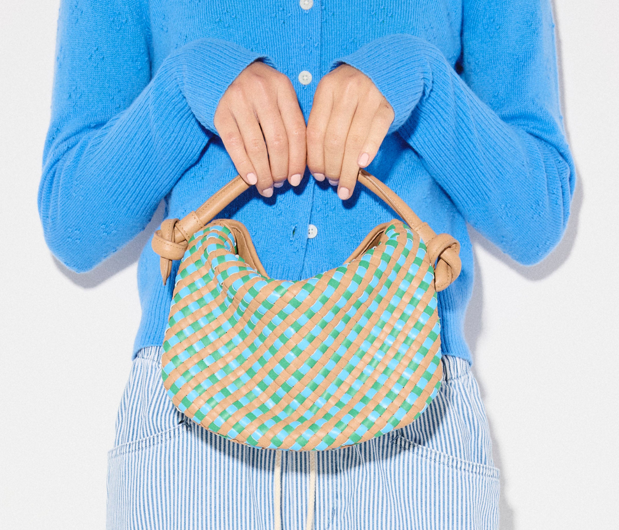 ELIS WOVEN LEATHER HANDBAG, [product-type] - FREDA SALVADOR Power Shoes for Power Women