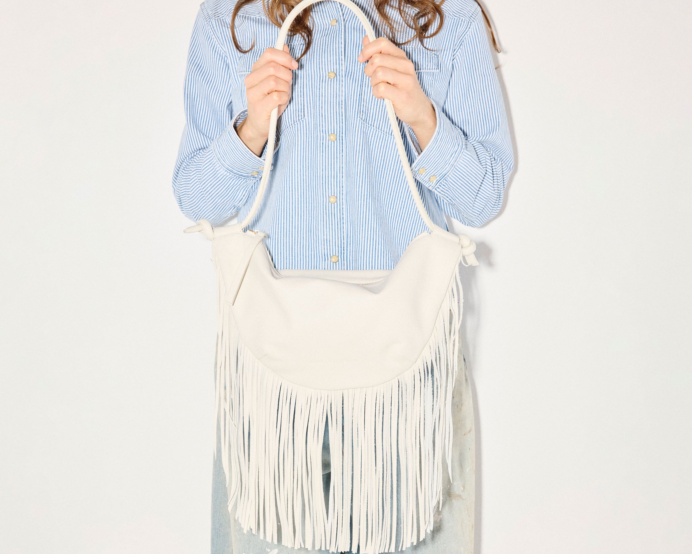 ERIKA CRESCENT FRINGE BAG, [product-type] - FREDA SALVADOR Power Shoes for Power Women