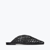 ETTA WOVEN ANKLE LACE-UP FLAT