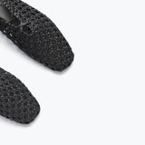 ETTA WOVEN ANKLE LACE-UP FLAT
