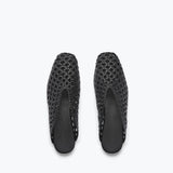 ETTA WOVEN ANKLE LACE-UP FLAT